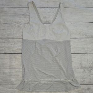 Lululemon Hustle & Bustle Tank Top w/ Drawstring Waistband Gray/Silver Size 6